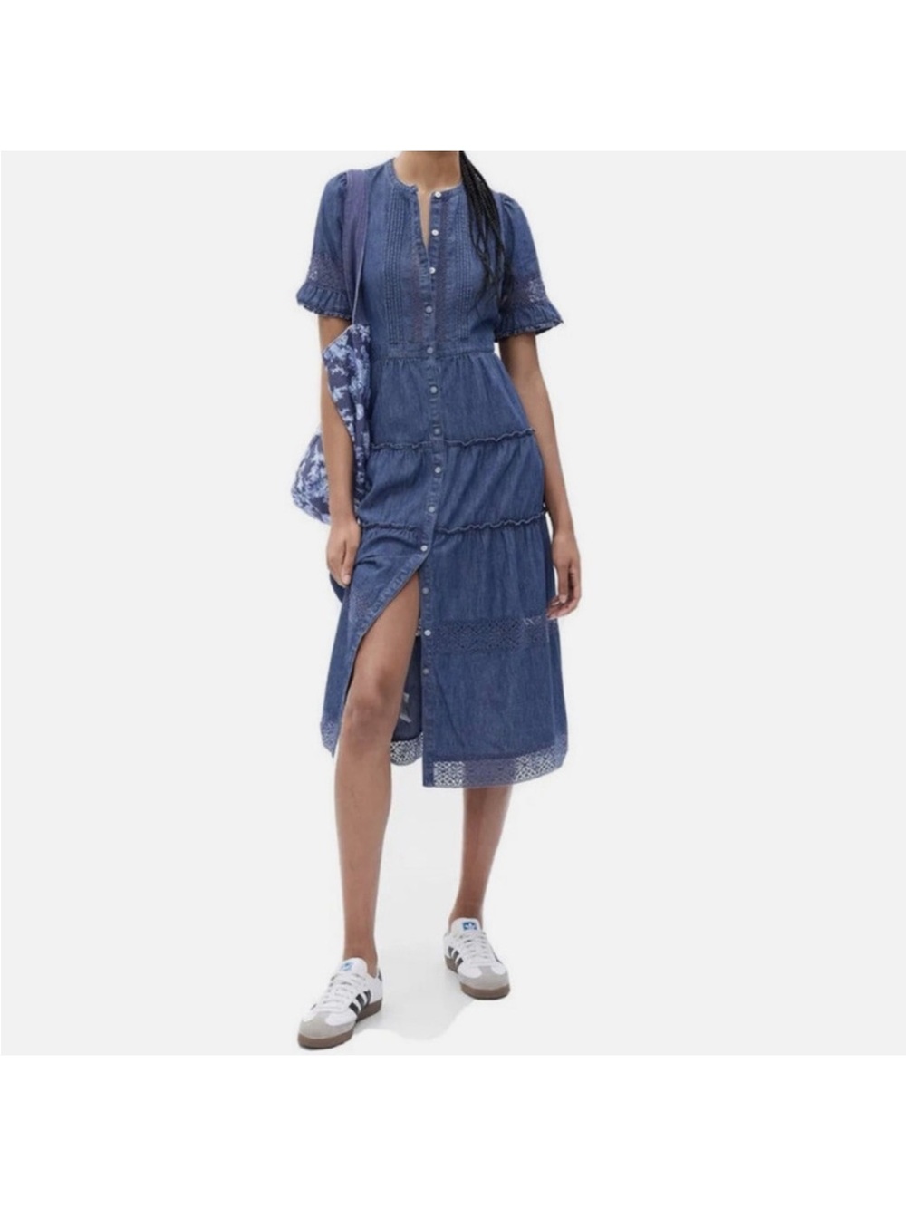 LoveShackFancy x Gap lightweight denim dress, M